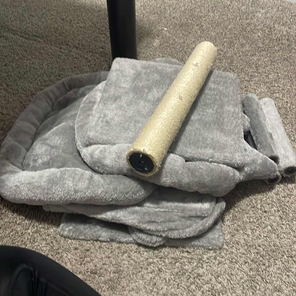 Grey 3 tier cat tree. Used Once - Picture 1 of 2